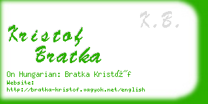 kristof bratka business card